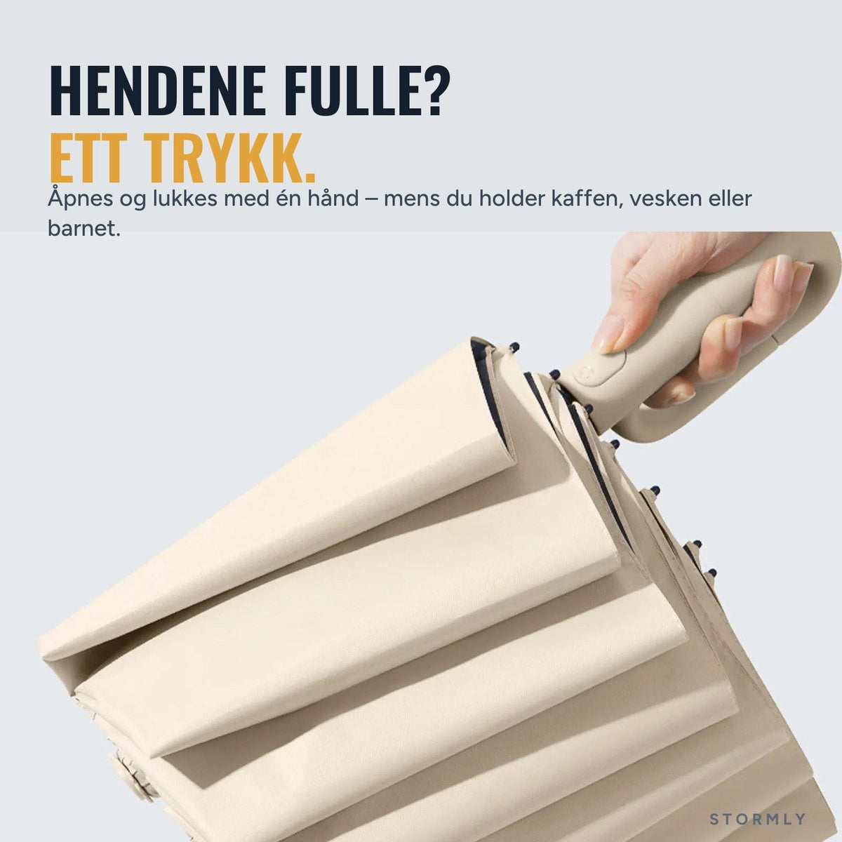 Stormly Hook – automatisk paraply med krokhåndtak